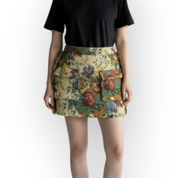 Mica's Jacquard Frayed Pocket Mini Skirt – XL - Picture 4 of 6